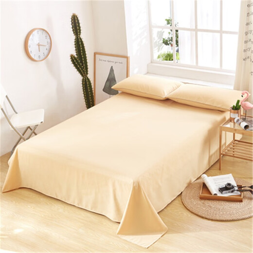 Solid color cotton bed sheet single piece 1.5\/1.8\/2m double bed sheet student dormitory 1.2m bed sheet gray 230x250cm single bed sheet