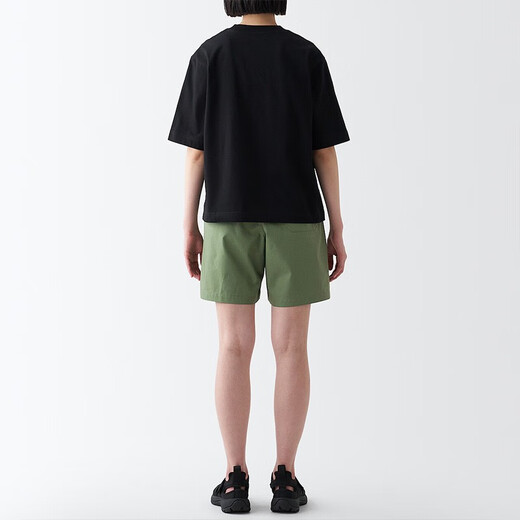 MUJI Women's Washed Plain Shorts Women's Summer Pants Casual Shorts Dopamine Pure Cotton BEC27A3S Khaki S 155/62A