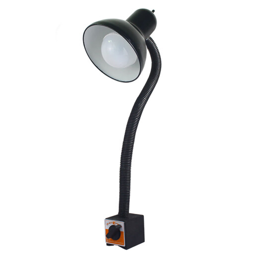 机床工作灯24Vled灯泡工业用台灯磁性数控铣床车床工作照明灯220V 小罩黑色圆磁400mm