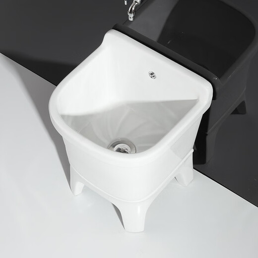 Shiyidi mop pool ceramic mop pool tall four-legged mop pool outdoor balcony mop basin pool with overflow 40CM overflow hole manual drain