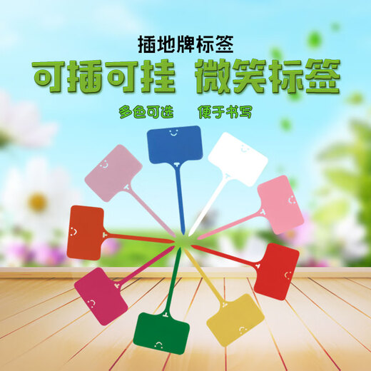 奔新农名称插签花盆标牌标识兰花插地牌花卉记号牌小号园艺多肉植物标签 混色30个(9.6cm)