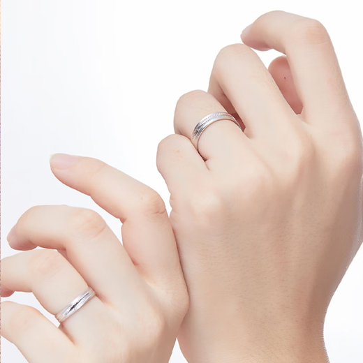 Pt.Charm Platinum Pt950 Lifetime Ring Couple Ring Plain Ring Platinum Men's and Women's Proposal Engagement Ring Live Men's Ring 4.5-4.6g Ready Stock