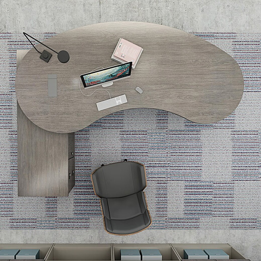 Tiju Boss Desk Simple Modern President Manager Office Curved Supervisor Executive Desk Furniture Table and Chair Combination 2.0 Meter Boss Desk