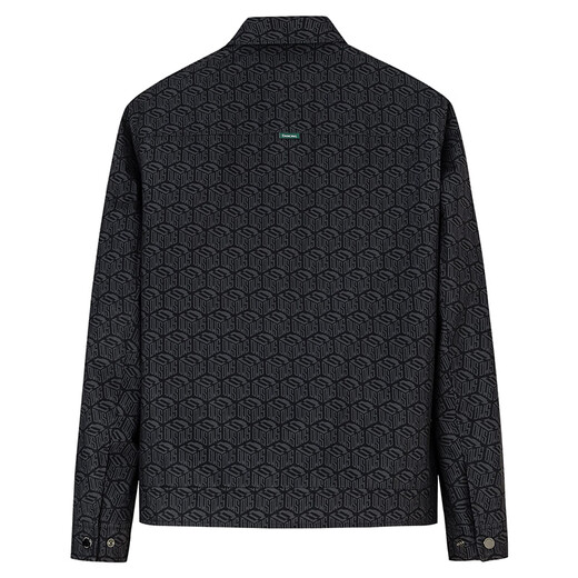 Dances with Wolves Palace Culture Co-branded Jacket Men's Casual Lapel Allover Printed Men's Jacket 001 Black 175