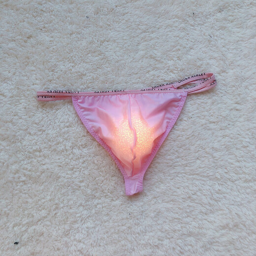 Junjunjia men's underwear thong trend new sexy ice silk breathable thin bag underwear men's plus size black men's one size