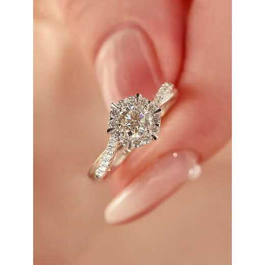 Guanpu Pavilion Fat Donglai same style PT950 platinum diamond ring diamond ring 1 carat six-pointed star pair ring for women diamond wedding 2 carat six-pointed star diamond ring with adjustable opening