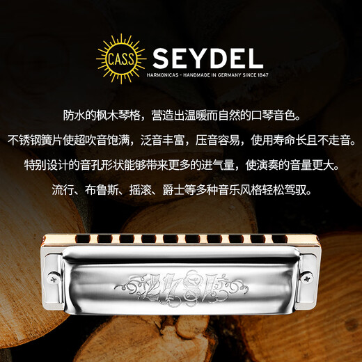 SEYDEL德国进口SEYDEL赛德 十孔10蓝调成人口琴 1847 CLASSIC 10孔E调