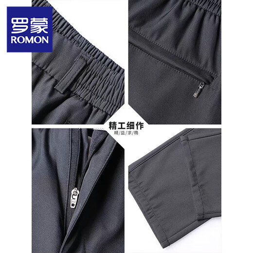 Dad Luo Meng cotton trousers, warm and windproof trousers, winter velvet thickened trousers, middle-aged and elderly men's casual trousers 20825/209 navy blue integrated lamb velvet 2XL