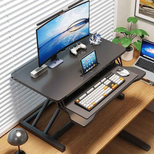 Desk Lift Computer Desk Lift Stand Standing Workbench Office Standing Pneumatic Computer Stand Office Desk Luxury Pneumatic Stepless Lift Black 80cm