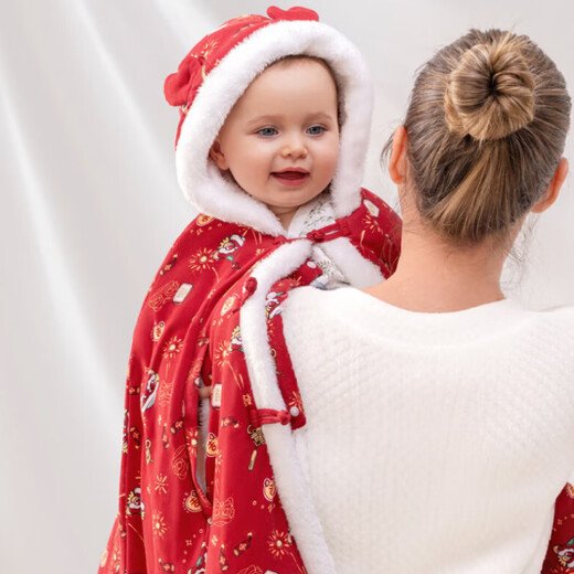 European Pregnancy Baby Cloak Cloak Autumn and Winter Boys Going Out Windproof Cape Girls Windproof Children's Warm Jacket Longteng Yuyue One Size Suitable for 0-6 Years Old One Size