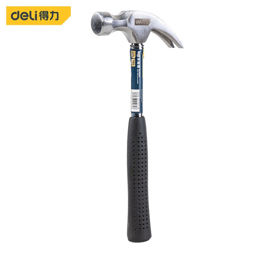 Deli iron hammer steel pipe handle claw hammer iron hammer woodworking hammer tool multifunctional nail hammer 0.25kg steel pipe handle claw hammer DL5025