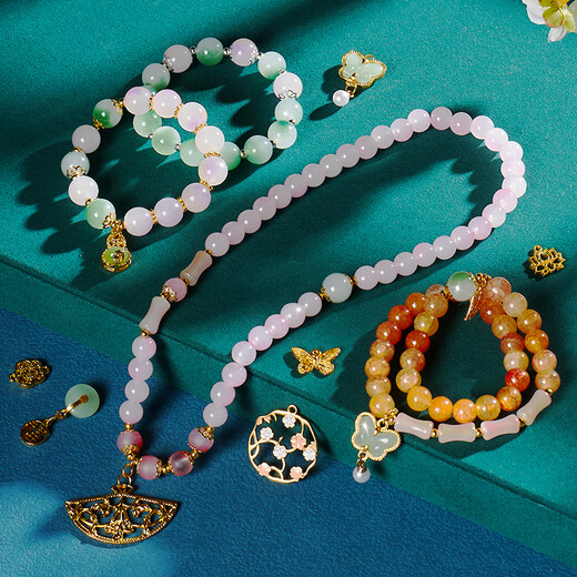 EagleStone儿童串珠发饰盒女孩生日礼物7-14岁古风首饰DIY玩具高档1111礼物