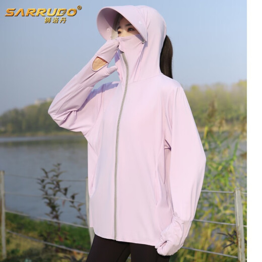 SARRUDO brand sun protection clothing for women mid-length 2023 new outdoor sun protection clothing for women summer sun protection clothing for women anti-UV cherry blossom pink large brim L one size fits all 90-130Jin [Jin equals 0.5 kg]