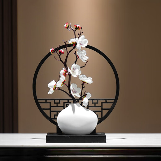 European New Chinese Style Screen Zen Home Vase Ornaments Living Room Coffee Table TV Cabinet Retro Classical Chinese Style Ornaments Zen Vase Plum Blossom