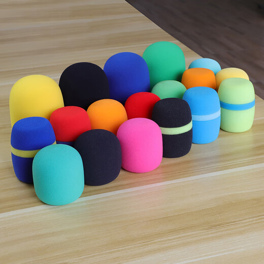 Suly thickened microphone cover sponge head high density sponge cover washable mesh cover microphone pop-proof cover dust-proof windproof cover anti-fall protective cover non-disposable ktv microphone cover wheat cover 2.0 extended version black sponge cover