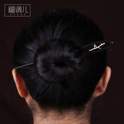Fu Tiaoer's hand-designed 925 silver bird Yiyi and hairpin gift hairpin from a tree branch for women, ancient style Hanfu hairpin, Valentine's Day gift 1