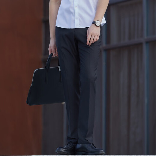雅戈尔（YOUNGOR）西服裤男西装裤TR裤裤子亲肤顺滑垂顺西裤新品 GCHX3D848AWA黑色 32 180/80A