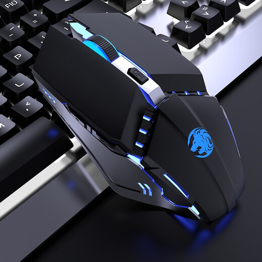 前行者机械手3代静音电竞游戏有线鼠标台式电脑笔记本外接网吧家用宏编程机械鼠标办公绝地求生cf外设 YX110科技黑鼠标【有声宏编程冲量版】