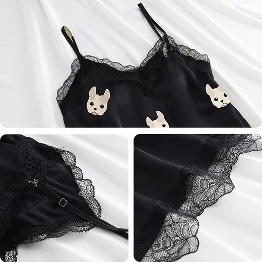 Hanziduo Zhou Shenbailu same style ice silk couple pajamas for women summer sexy suspender skirt nightgown thin simulated silk men's home clothes 3251 female L