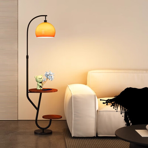 Zhong Shuai's antique style floor lamp living room sofa next to the shelf ornaments American retro bedroom bedside table integrated gold-wood color desktop-stepless dimming