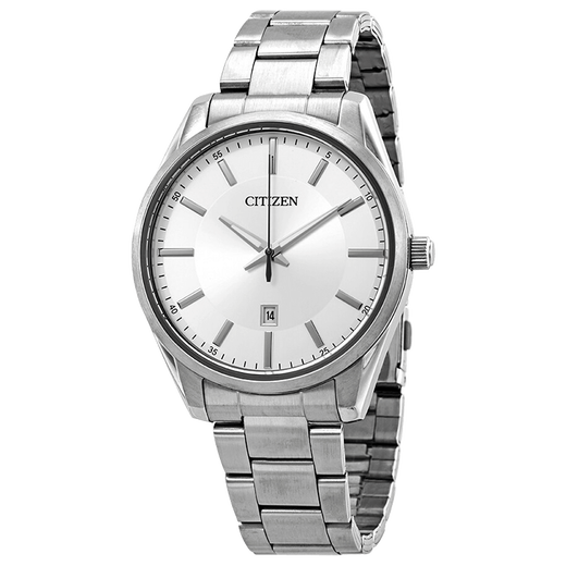 CITIZEN watch men's quartz movement series luminous waterproof watch date display men's watch birthday gift BI1030-53A silver plate steel belt