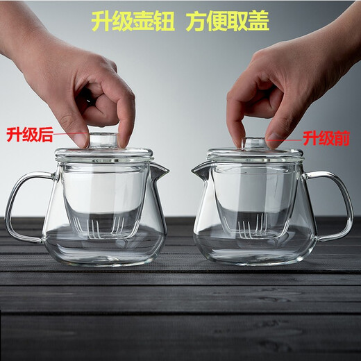 Xuanshitang ready stock thickened glass teapot small glass heat-resistant high temperature teapot water separation tea set 550ml only single pot sold no small cup 550ml