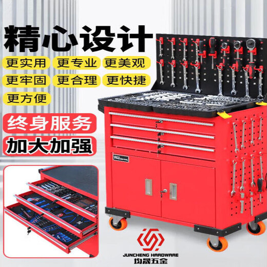 Lishi strengthens the drawer-type tool cart hardware tool box workshop tool cabinet repair small trolley box parts cabinet new model one draw (large size) red