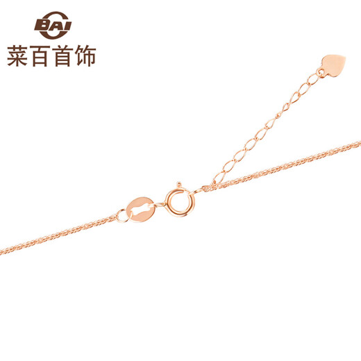 Caibai Jewelry K Gold Necklace 18K Rose Gold Simple Fashion OL Style Ball Bead Necklace Chain Price KJ 18K Rose Gold Necklace 0.8g About 40cm+4cm Extension Chain