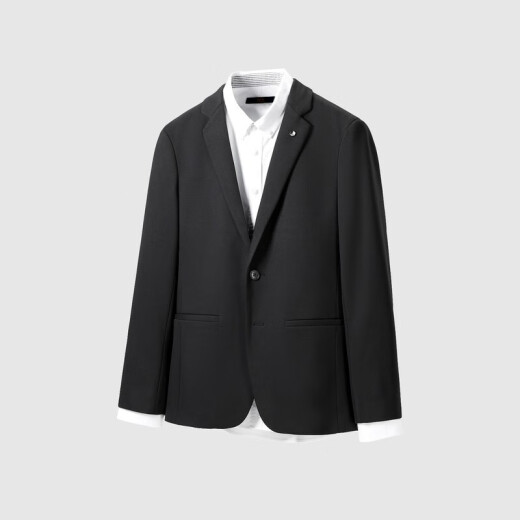 HLA Hailan House casual suit men's autumn flat lapel fashion gentleman single suit jacket HWXAD3Q134A black (D5) 170/92B (46B)cz