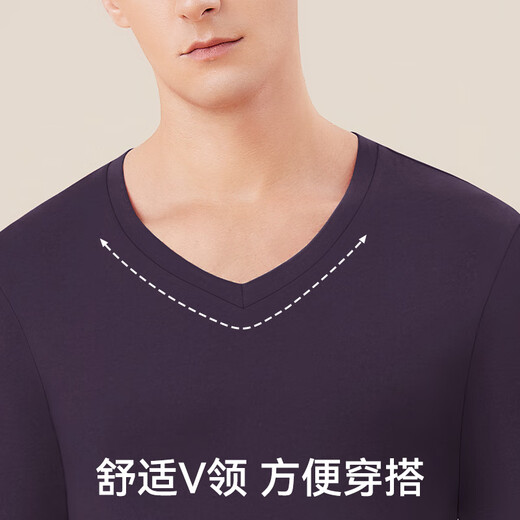 卡森兰男士秋衣薄款纯棉保暖内衣柔软打底棉毛衫线衣线裤单件 686墨绿单衣 XL