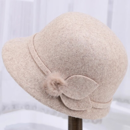 Yaoxin autumn and winter middle-aged and elderly hats women's woolen hats for the elderly and mothers winter warm hats for grandmothers and old ladies hats gray one size