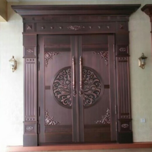 维诺亚钢门304镀钢豪华中式农村别墅庭院自建房堂屋双开四开大门 钢铜材质0.8厚度 色卡