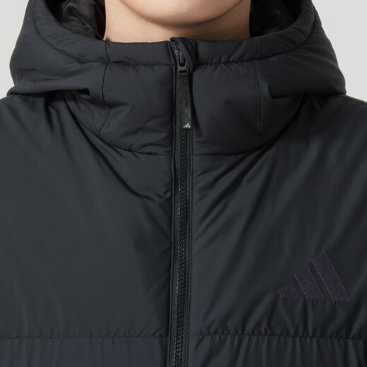 Adidas (adidas) down jacket men's autumn and winter new outdoor sportswear fashion warm hooded men's casual jacket JV6187/black/80% duck down/about 600 puffs S/recommended 120-135Jin Jin equals 0.5 kg