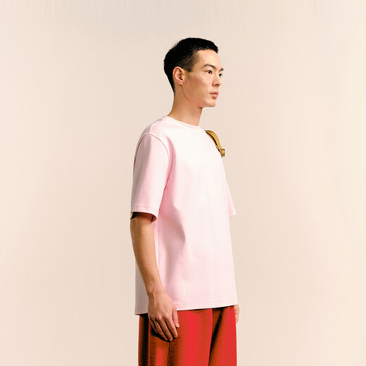 
Sketch men's clothing 2025 spring and summer new product cotton roman cloth round neck loose solid color short-sleeved T-shirt casual 9P1115080 687 light pink L