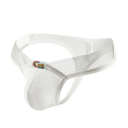 ROSELEX private delivery men's sexy underwear sexy rubber belt ice silk thong U convex bag red M (70-78CM)