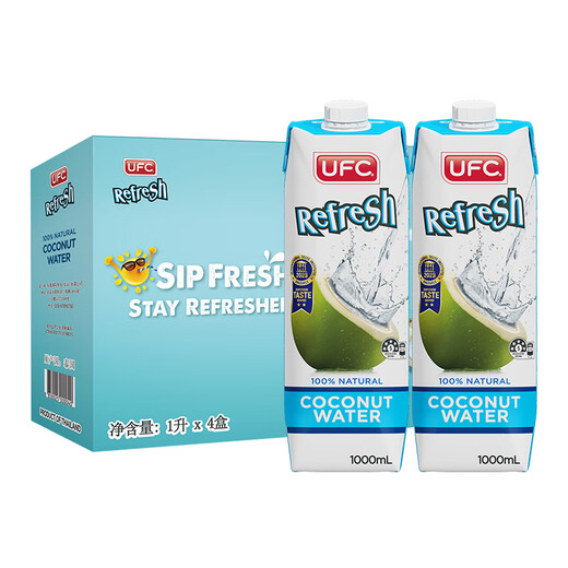 UFC Thailand imported UFC coconut water drink 1L*4 bottles gift box