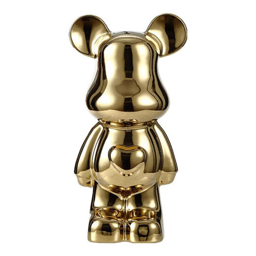 Internet celebrity violent bear cartoon TV wine cabinet living room decoration light luxury high-end ceramic children's piggy bank birthday gift 35cm golden care bear 16*13.5*35