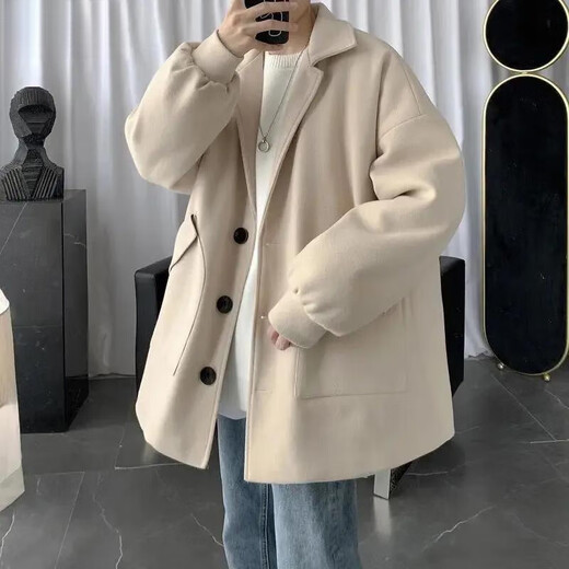 Gxmy windbreaker men's casual suit autumn and winter new Hong Kong style thickened warm clothes men's jacket trendy three-piece set three-piece set blue + black turtleneck + velvet suit 2XL