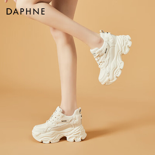 Daphne thick-soled inner height-enhancing daddy shoes for women, versatile fashionable casual shoes, women's shoes 4623101103, beige 36