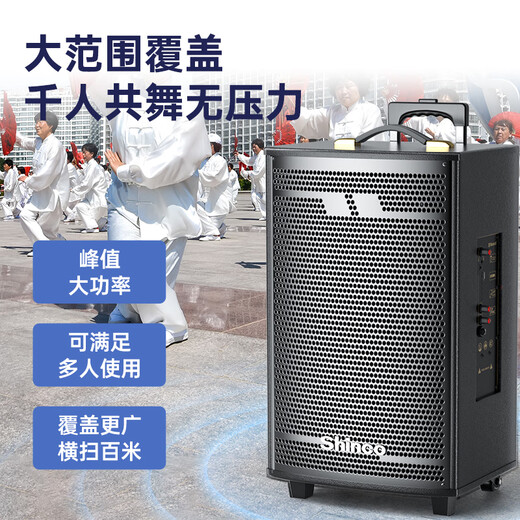 Shinco square dance audio outdoor trolley speaker high-power home karaoke Bluetooth mobile high-volume amplification wireless microphone stall subwoofer 8 inches