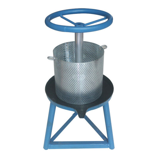 Runhuanian household iron manual oil press small lard residue oil press fried cake fruit press juicer sky blue small (barrel 19*18)