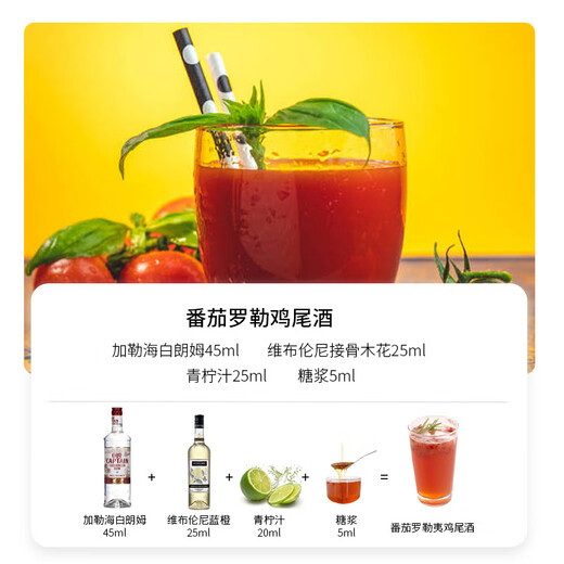 欧帅六大基酒组合 鸡尾酒调酒套装 威士忌 龙舌兰 金酒花式调酒搭配 番茄罗勒鸡尾酒套装 700mL 2瓶