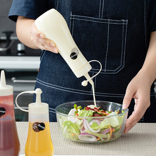 Home KATEI STORY Japan imported food grade squeeze bottle honey bottle salad dressing squeeze bottle oyster sauce bottle sauce bottle condiment bottle white with lid 360ml