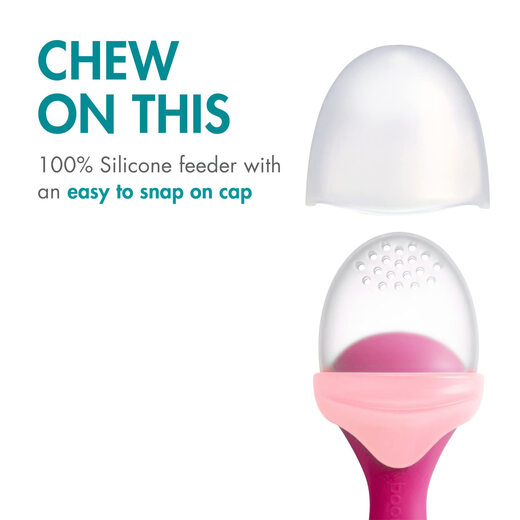 Boon silicone fruit and vegetable bites for babies, self-feeding food aid, refrigerated to relieve teething, 6 months and above