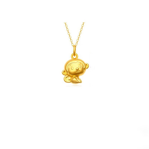 Ningfeng quality zodiac monkey pendant gold color gold monkey necklace birth year zodiac sign transfer bead monkey pendant