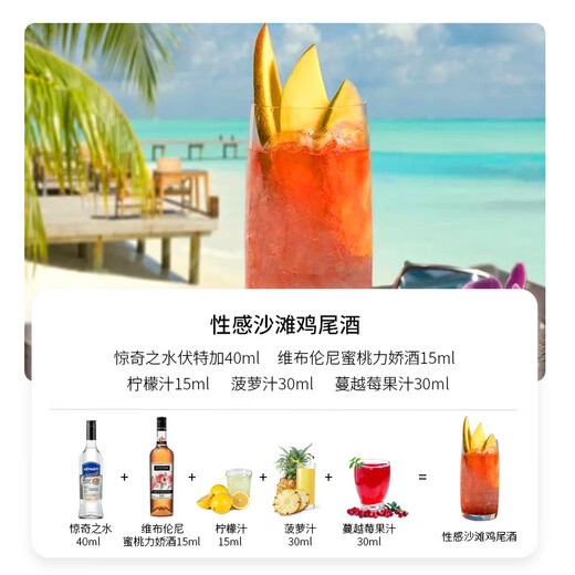 麦其克调酒基酒套装 鸡尾酒基酒 威士忌龙舌兰白兰地伏特加朗姆原瓶进口 性感沙滩鸡尾酒套装 700mL 2瓶