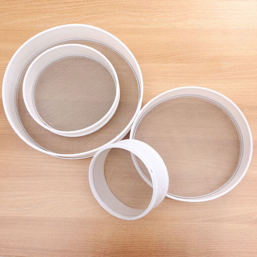 Enshousu round flour sieve plastic leakage mesh sieve bucket stainless steel filter handheld basket sieve Luo bucket sugar powder sieve sieve flour sieve 35 cm