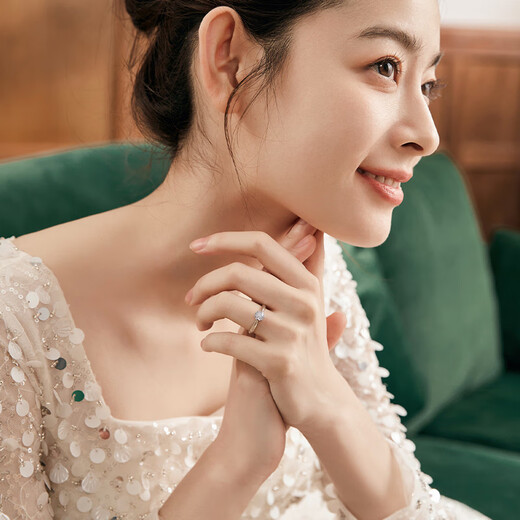 Saturday Fu Proposal Diamond Ring 18K Gold Ring Carat Effect Total 39 Points 30 Points I-J/SI Main Diamond Gift No. 15