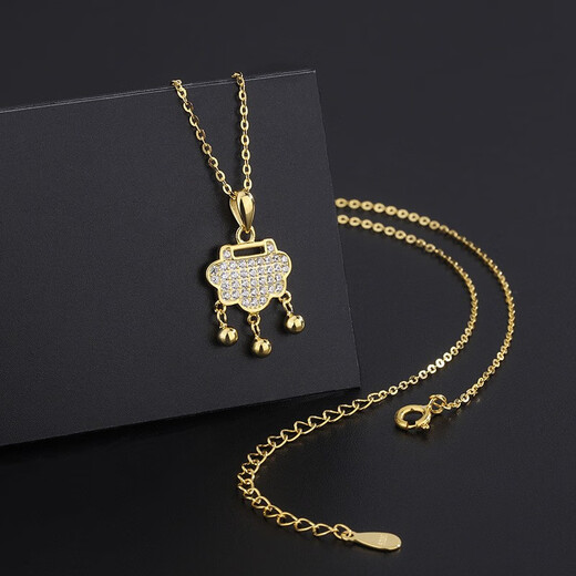 VTLS999 Pure Silver Peaceful Ruyi Lock Necklace for Women Silver Jewelry Longevity Lock Clavicle Chain Birthday Chinese Valentine's Day Gift for Women S999 Necklace Silver + Exquisite Gift Box