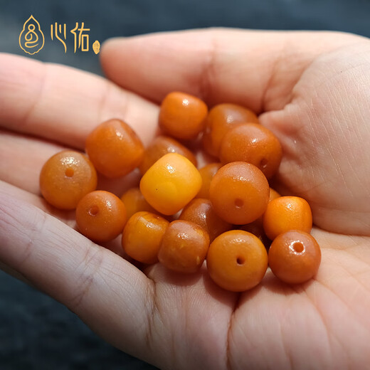 Xinyou Russian material natural old beeswax single beads loose beads old barrel beads pier diy with beads spacer beads top beads star and moon accessories old weathered pattern 9mm old style beads